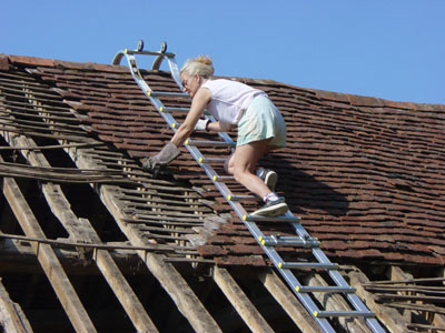easy to work on the roof level on the roof ladders